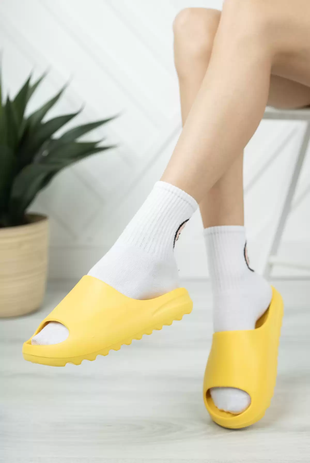 Yellow Woman Yezy Slippers