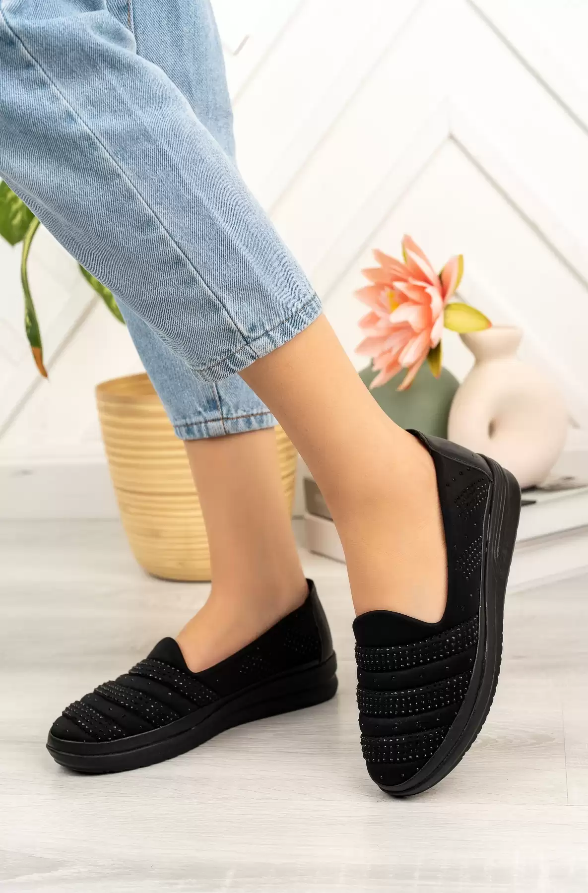 Daıly Shoes Wıth Black Women Stone