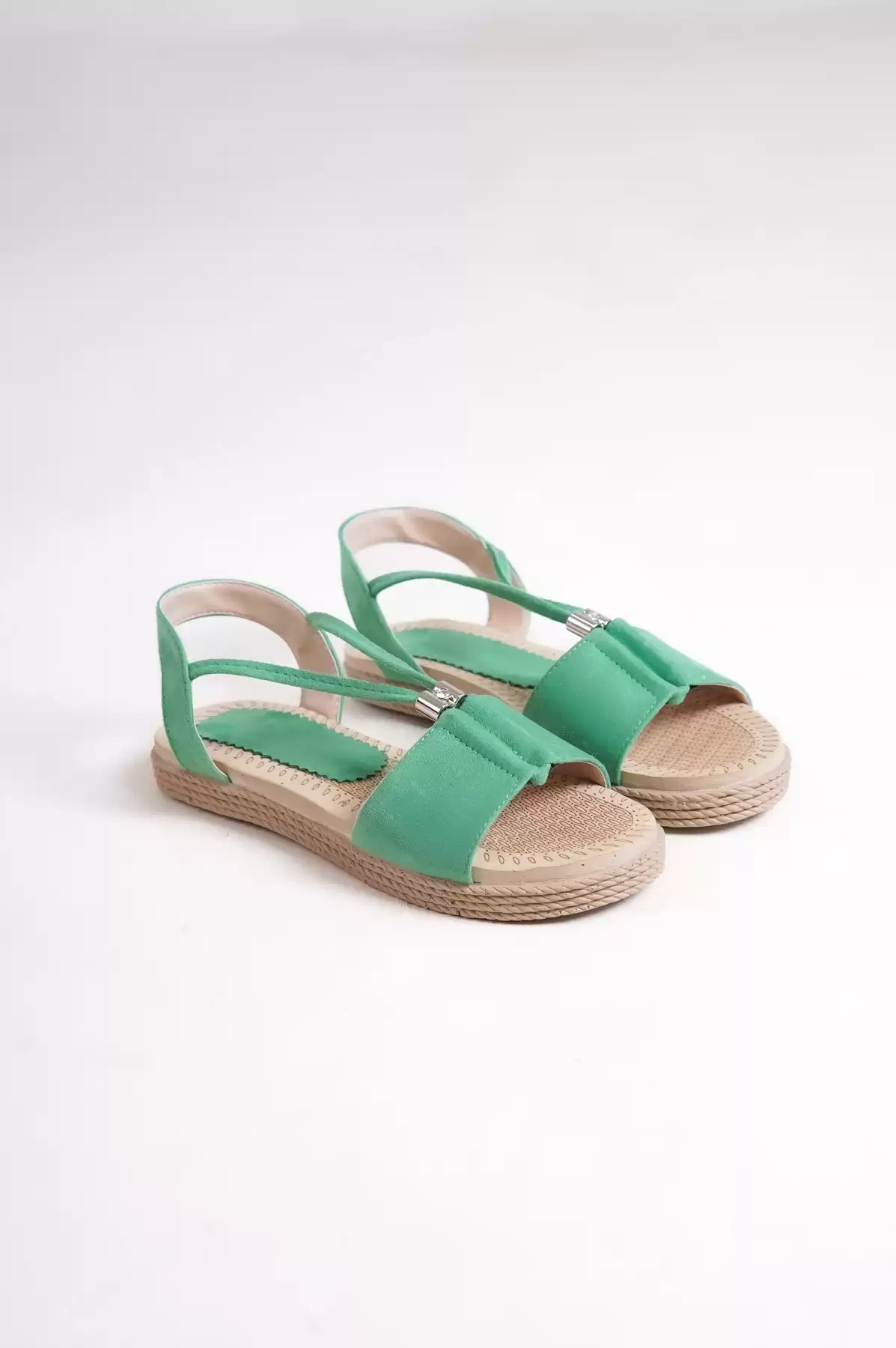 Green Suede Woman Sandals