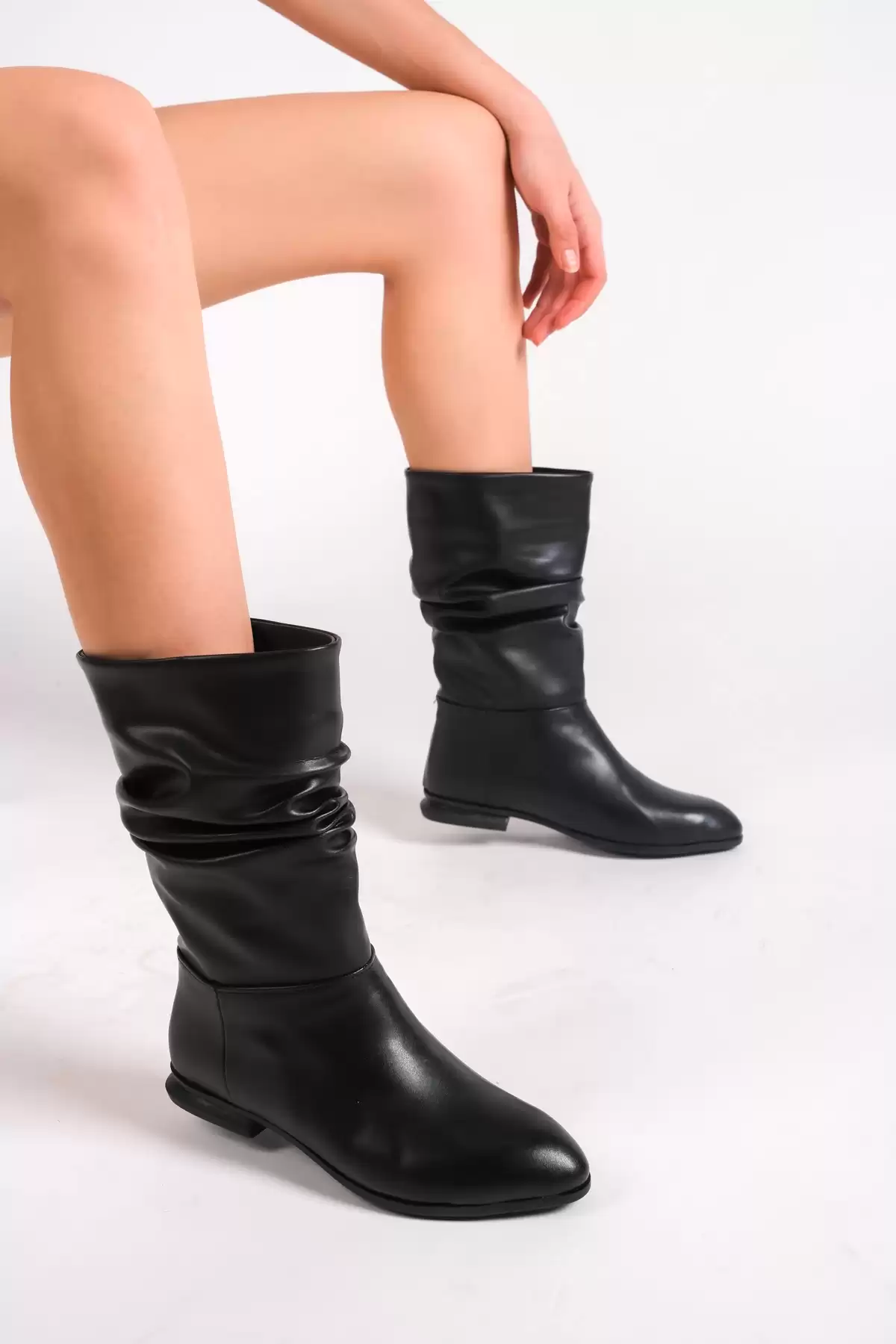 Black Skin WomenS Blind Boots