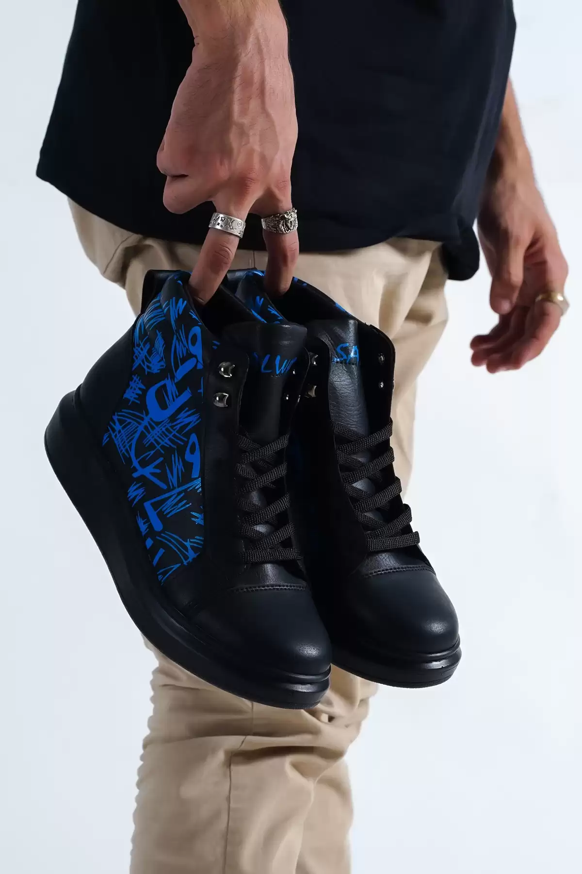 Black-Blue Male Wrist Sneaker