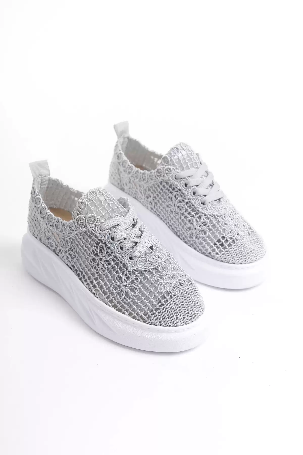 Gray Lace Female Lace Sneaker