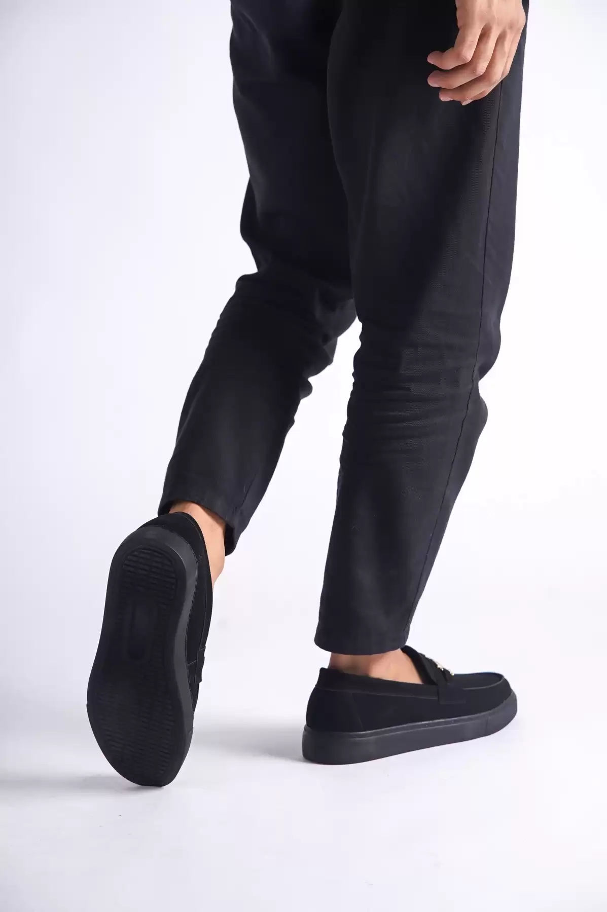 Black Suede MenS Buckle Daily Shoes