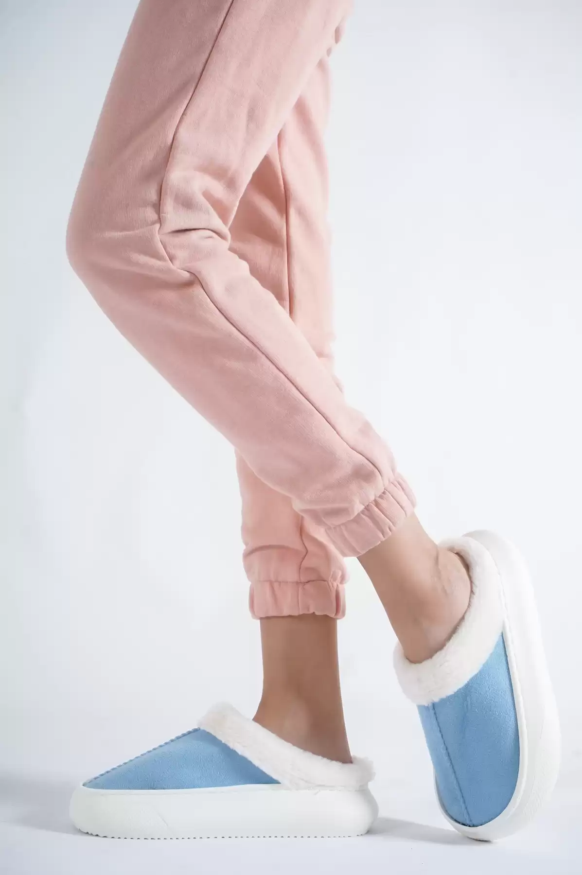 Baby Blue Woman Inside Wool House Slipper