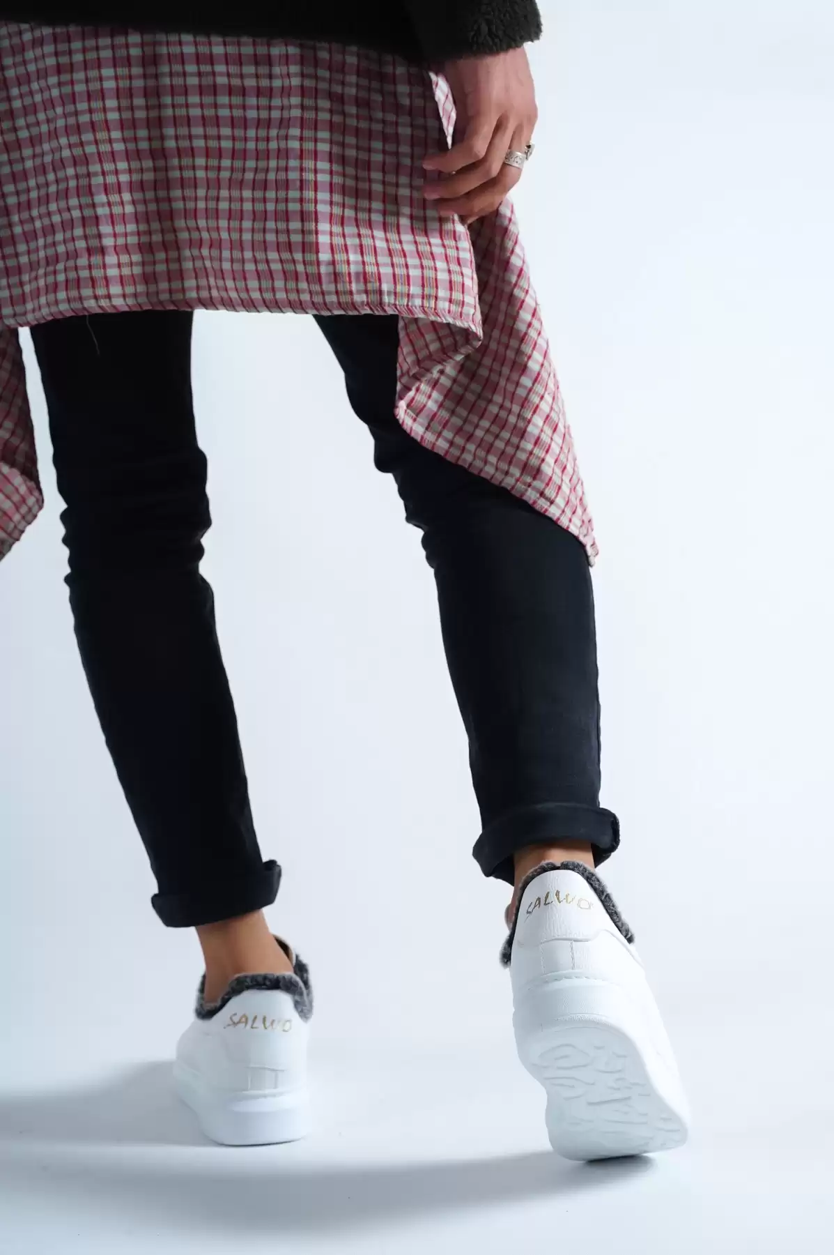 White Male Fur Sneaker