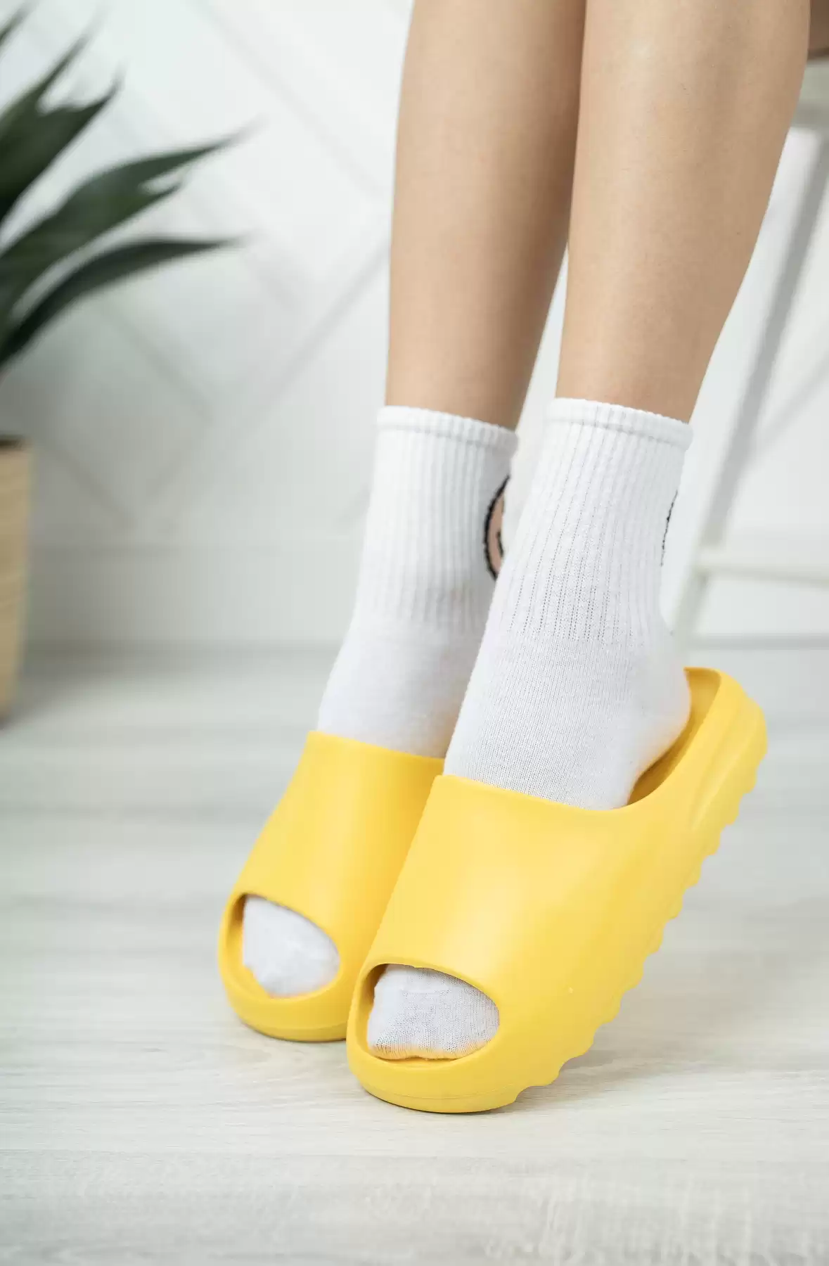 Yellow Woman Yezy Slippers