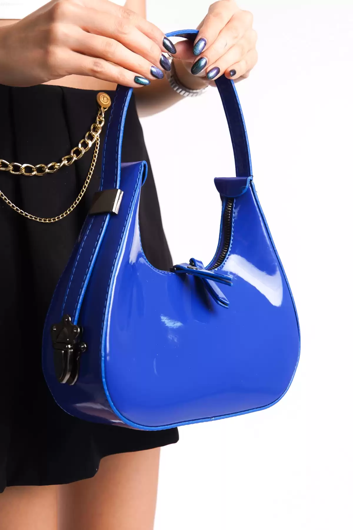 Saks Mavi Kadın Cherry Bag Omuz Çantası