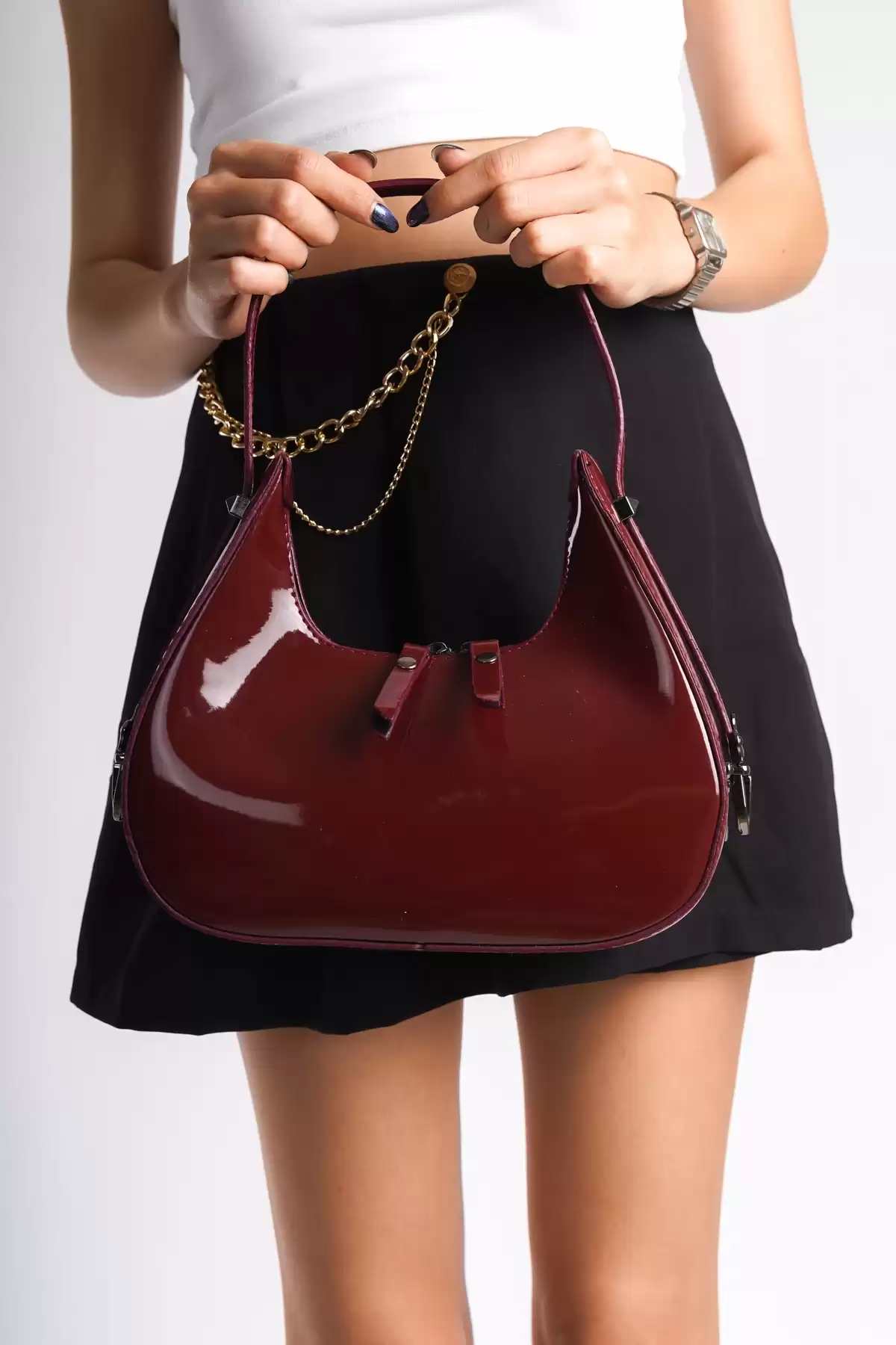 Bordo Kadın Cherry Bag Omuz Çantası