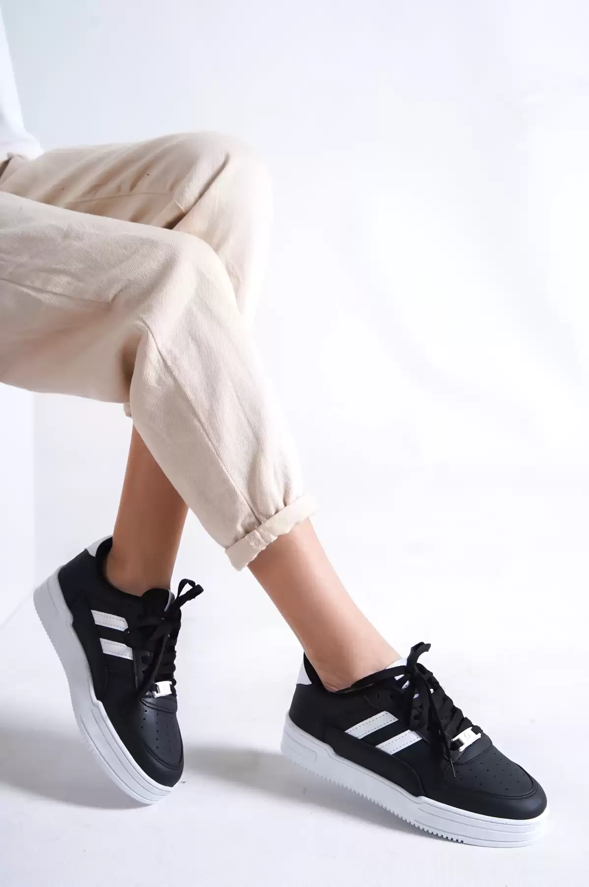 Black-And-White Woman Air Sneaker