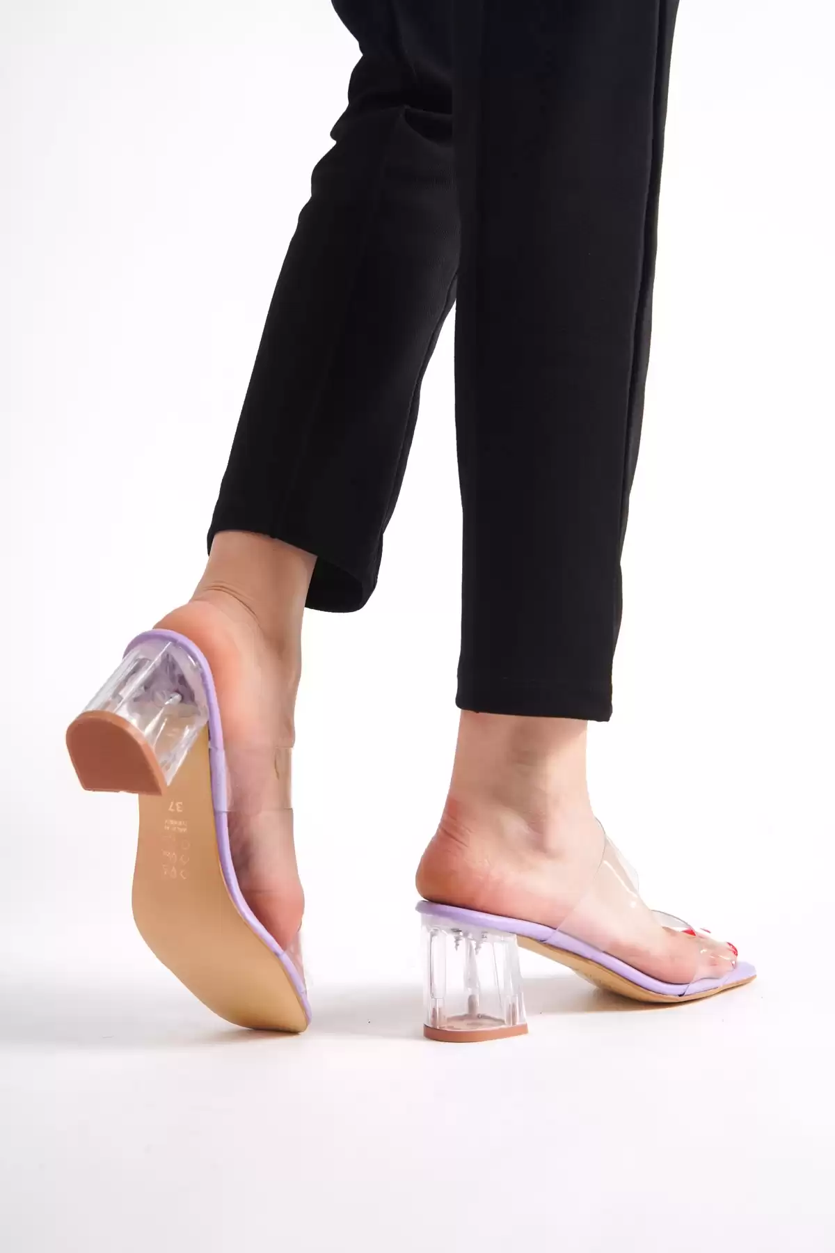 Lilaf Women Transparent Heel Shoes