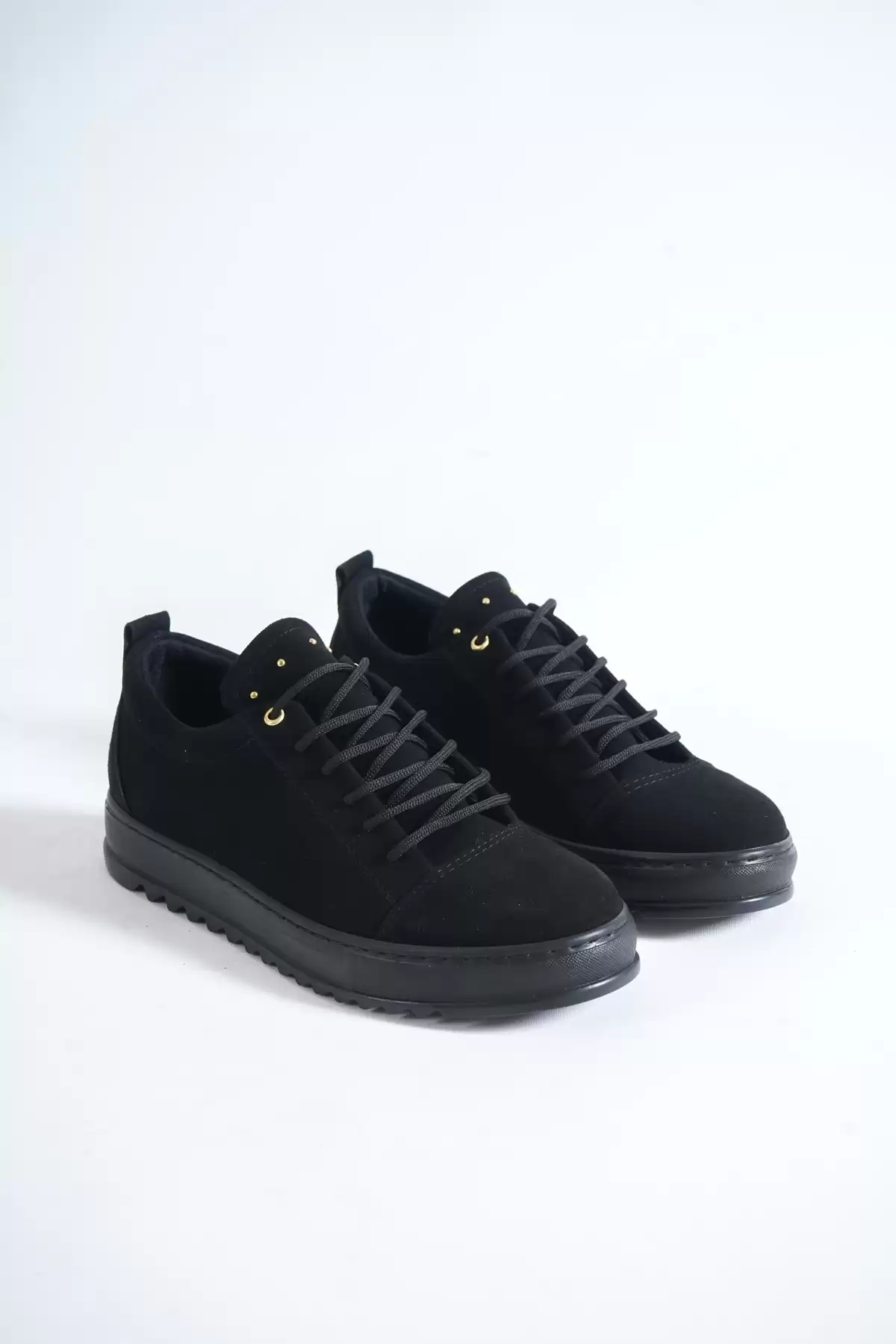 Black Suede Male Flat Sneaker