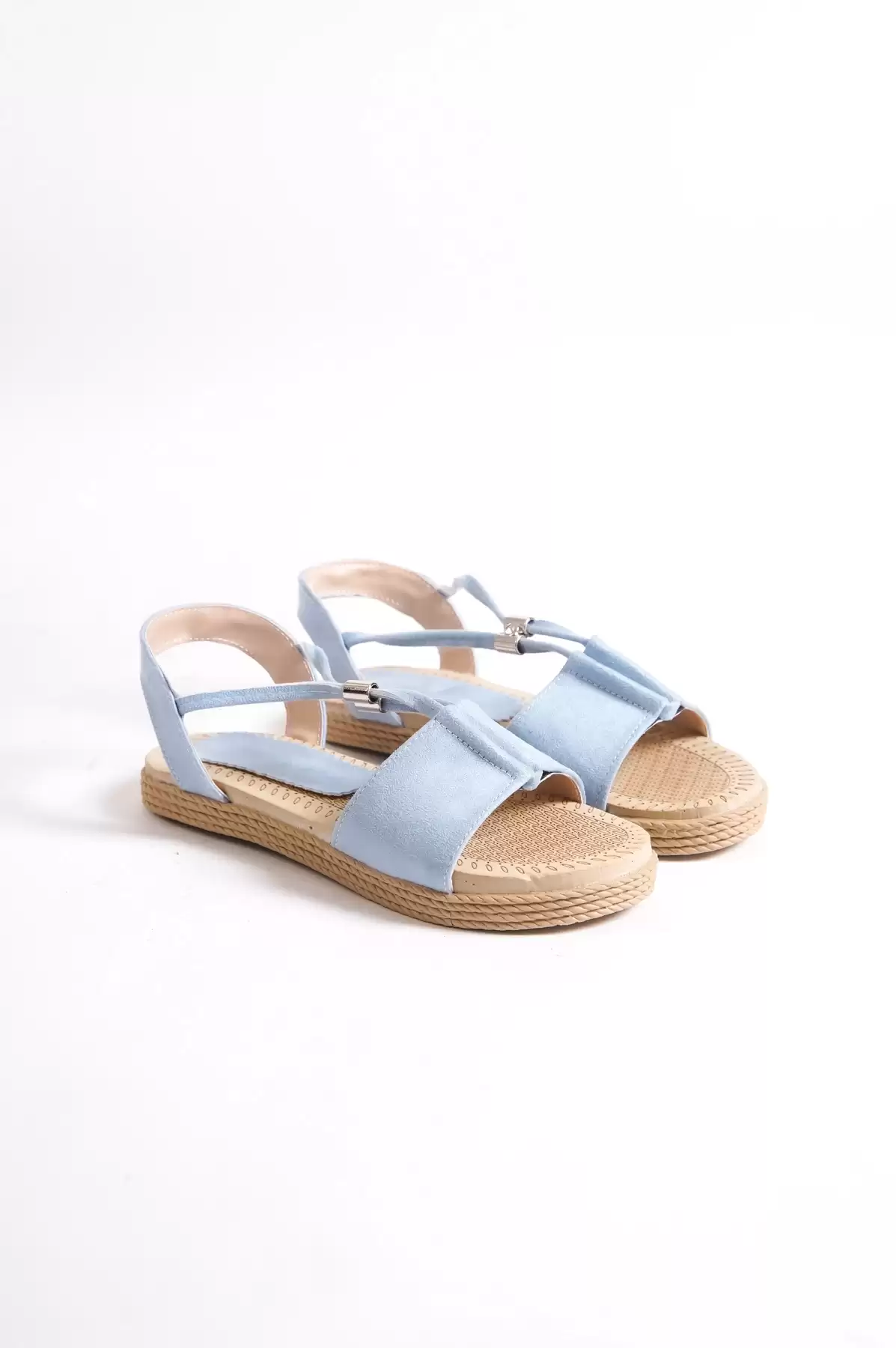 Baby Blue Suede Woman Sandals