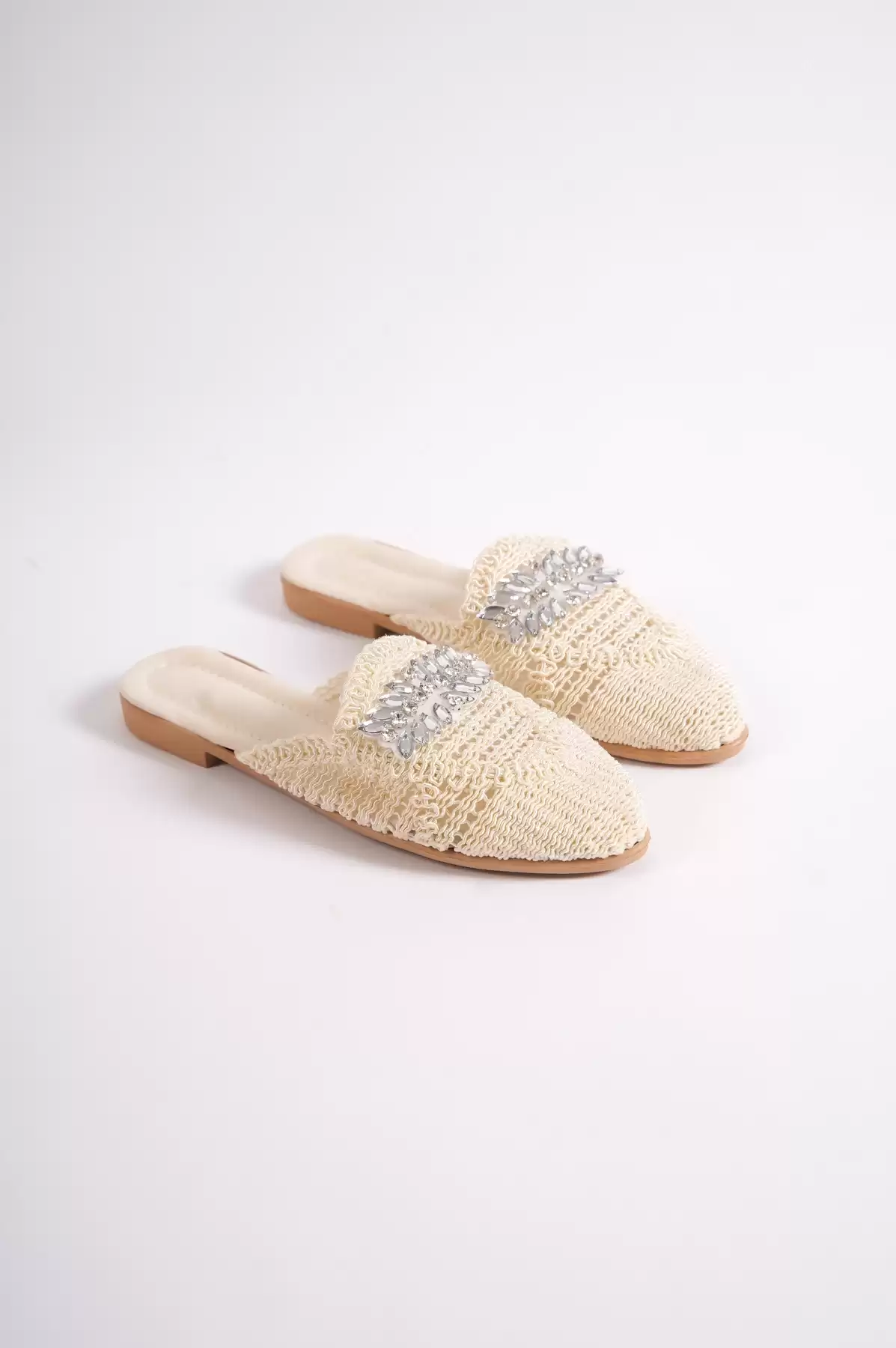 Skin Lace Woman Stone Slippers