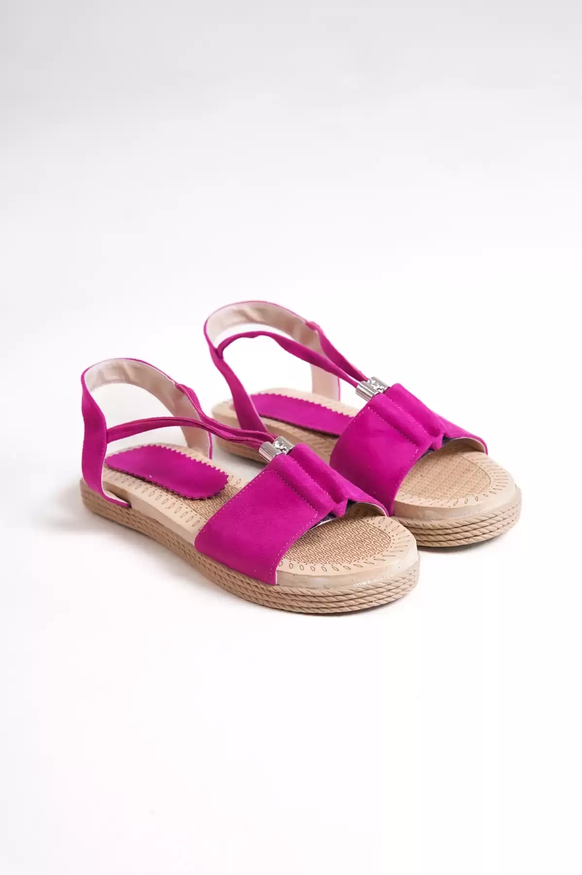 Fuchsia Suede Woman Sandals