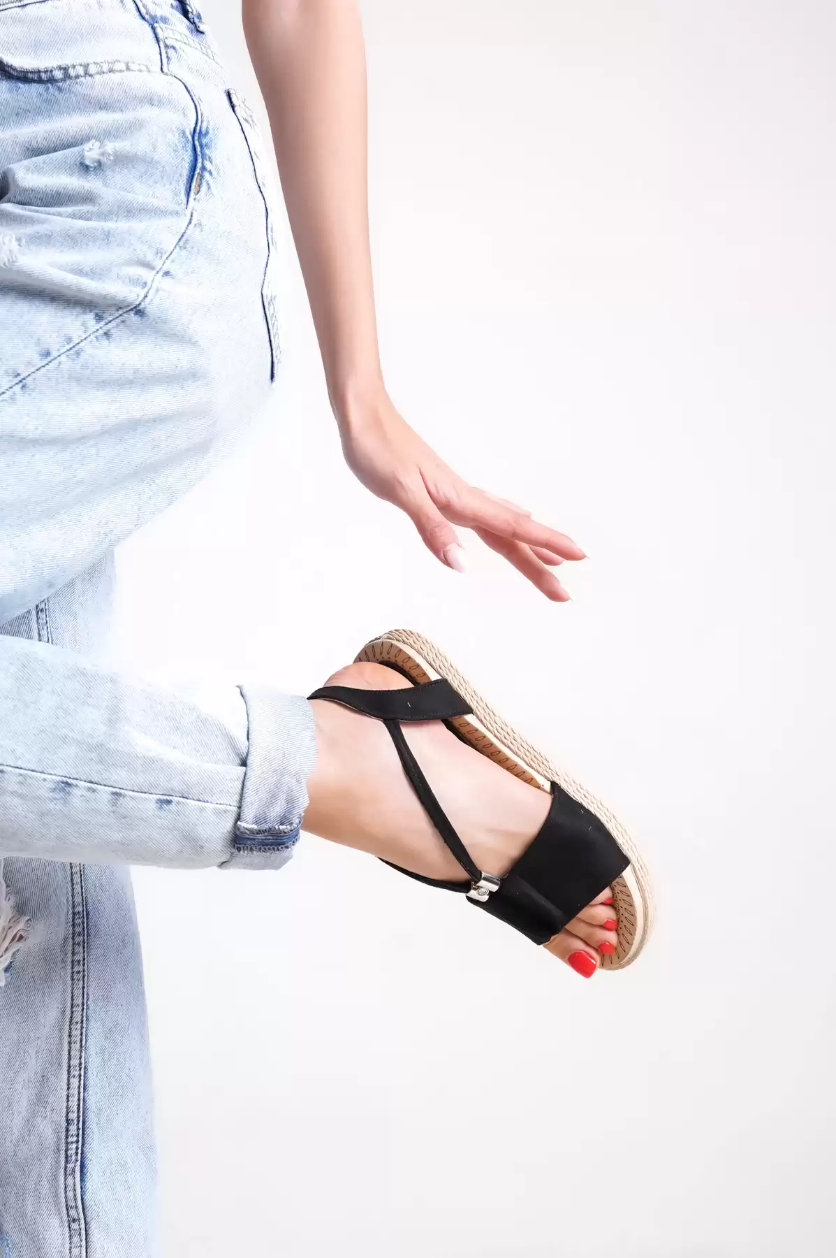 Black Suede Woman Sandals