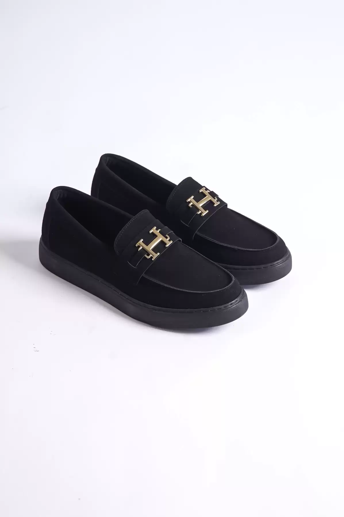 Black Suede MenS Buckle Daily Shoes