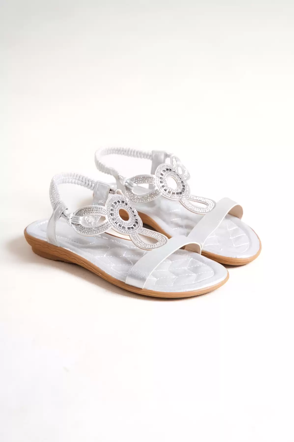 Silver Silvery Woman Sandals