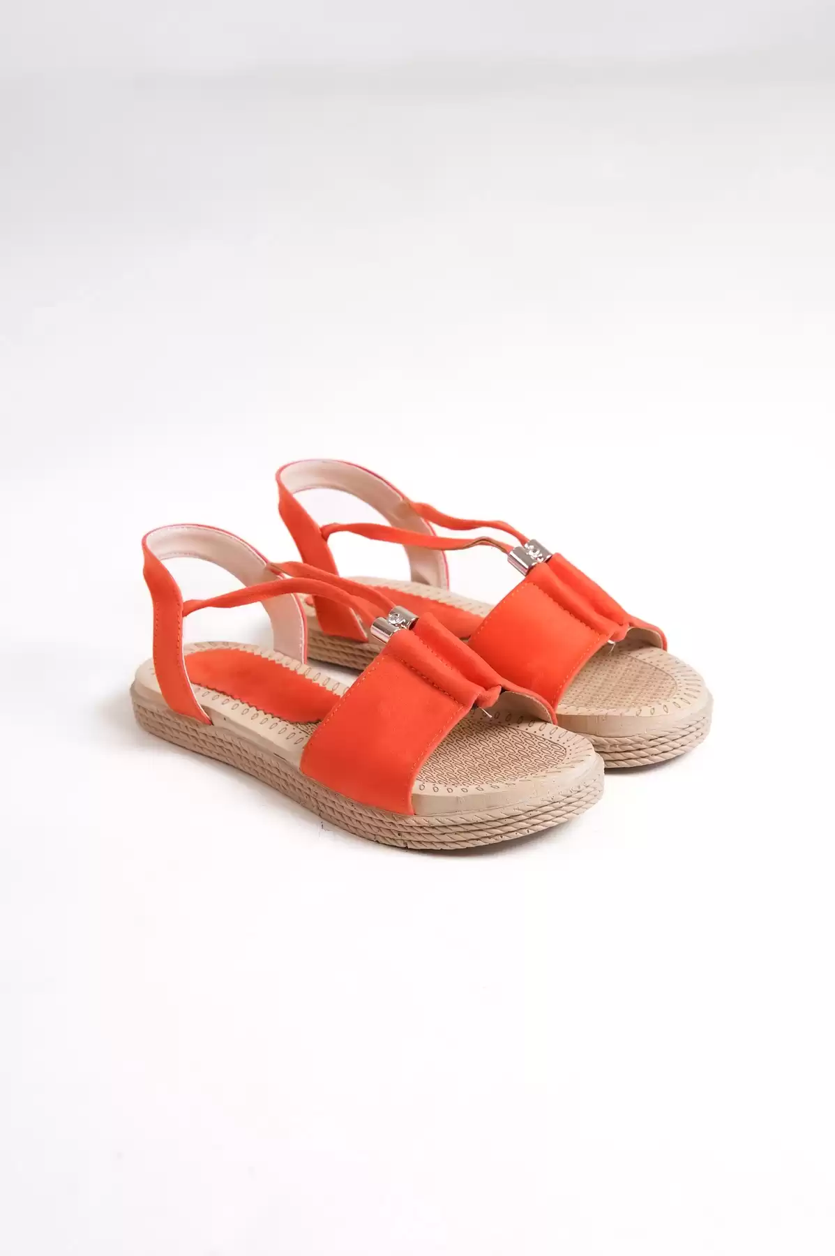 Orange Suede Woman Sandals