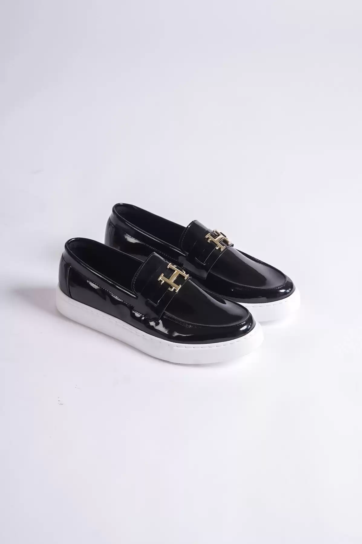 Black Patent Leather White Base MenS Glinery Daily Shoes