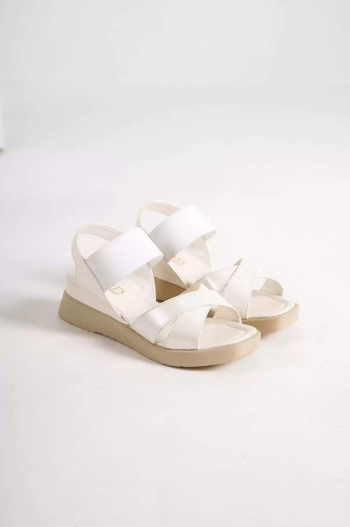 White Skin Woman Cross Sandals