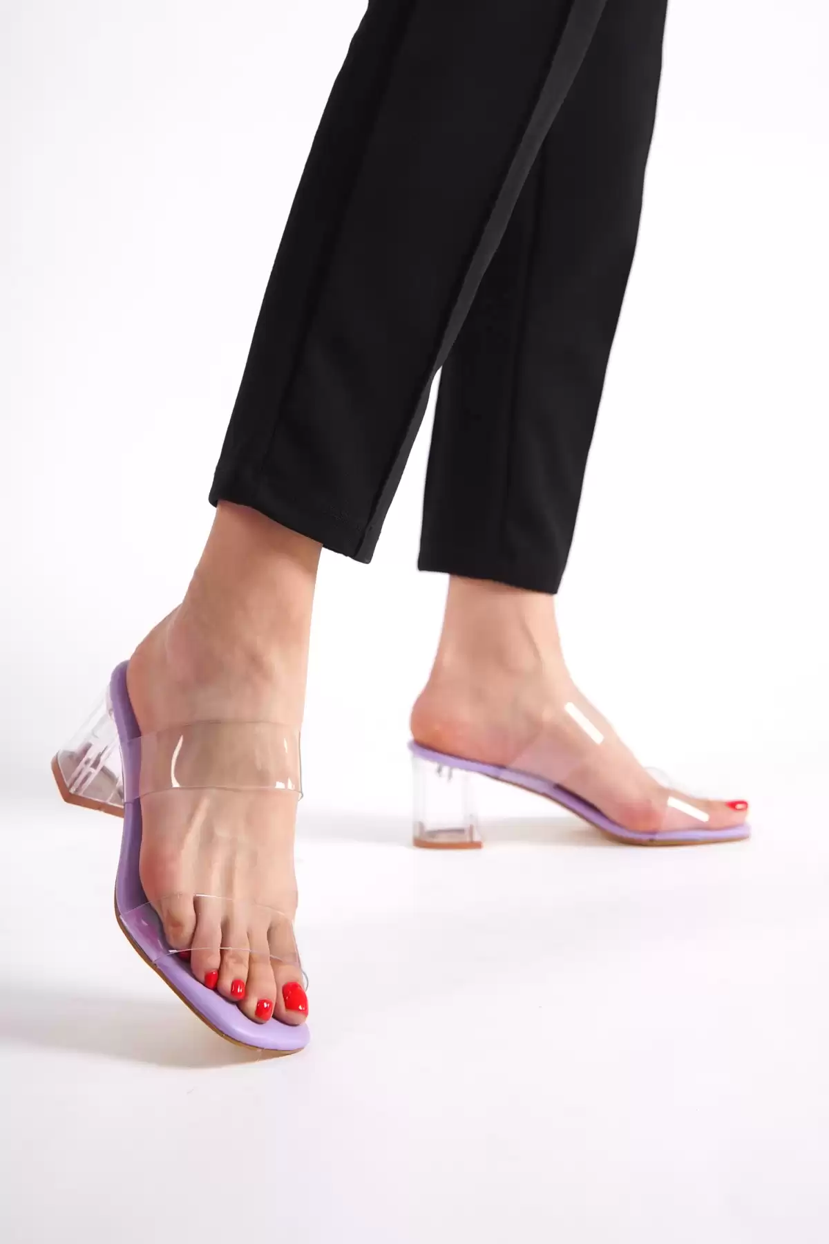 Lilaf Women Transparent Heel Shoes