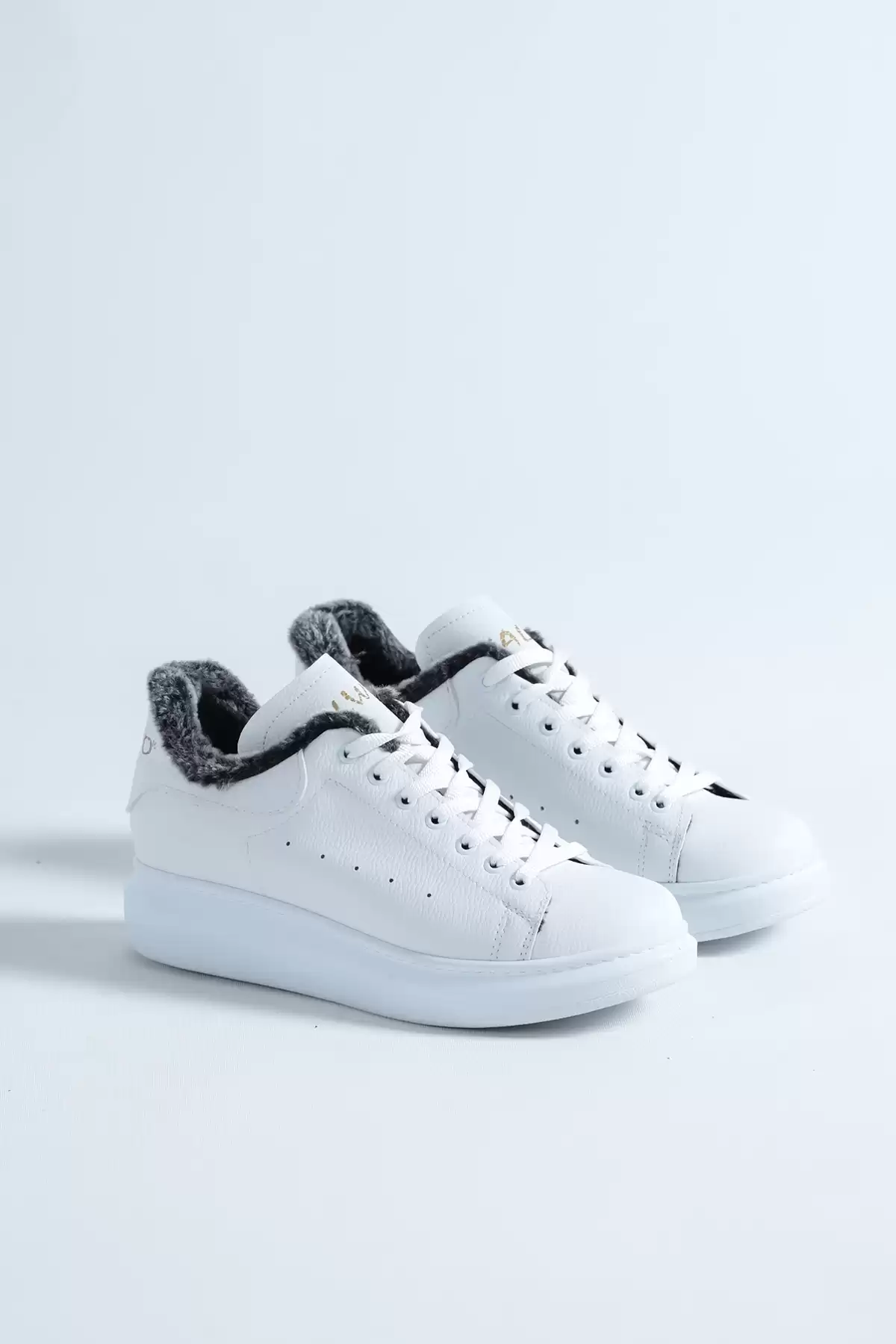 White Male Fur Sneaker