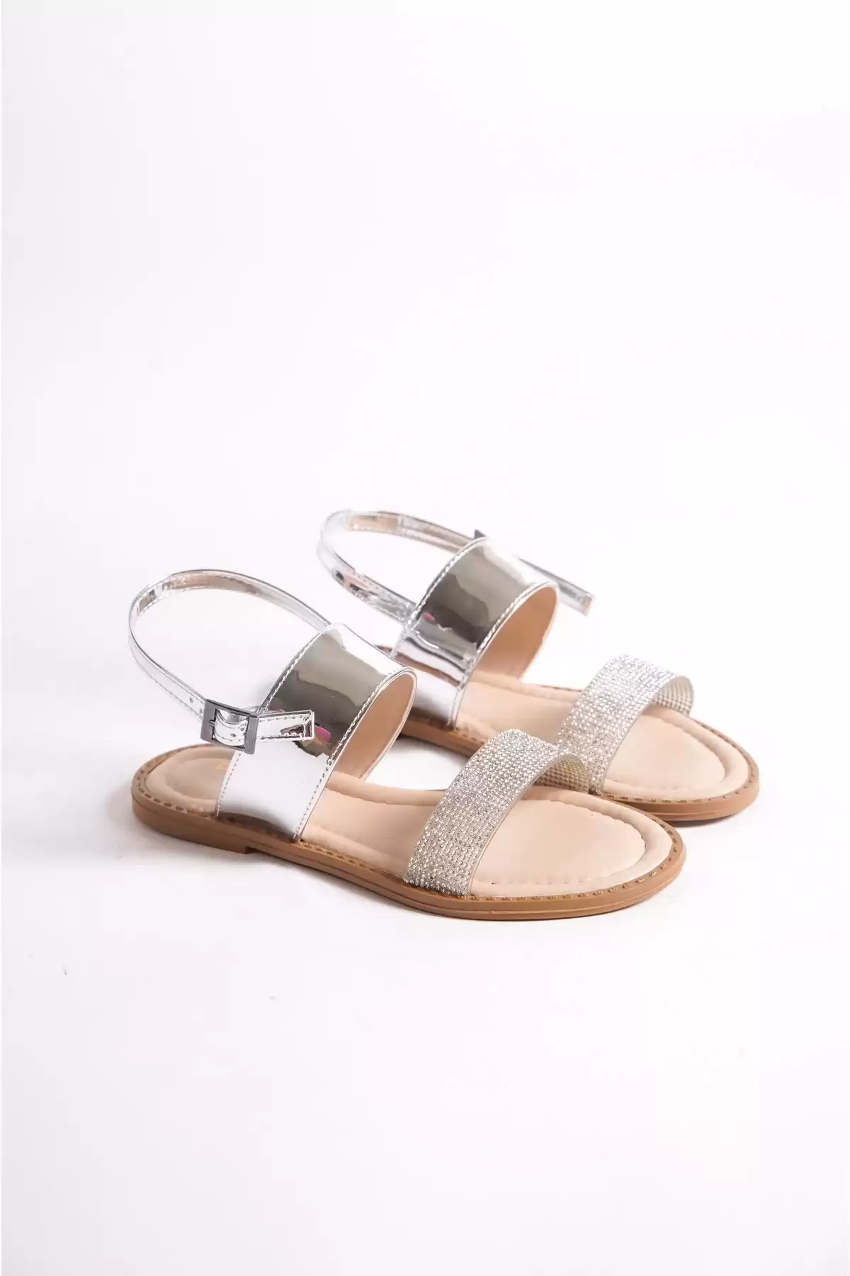 Silver Woman Stone Sandals