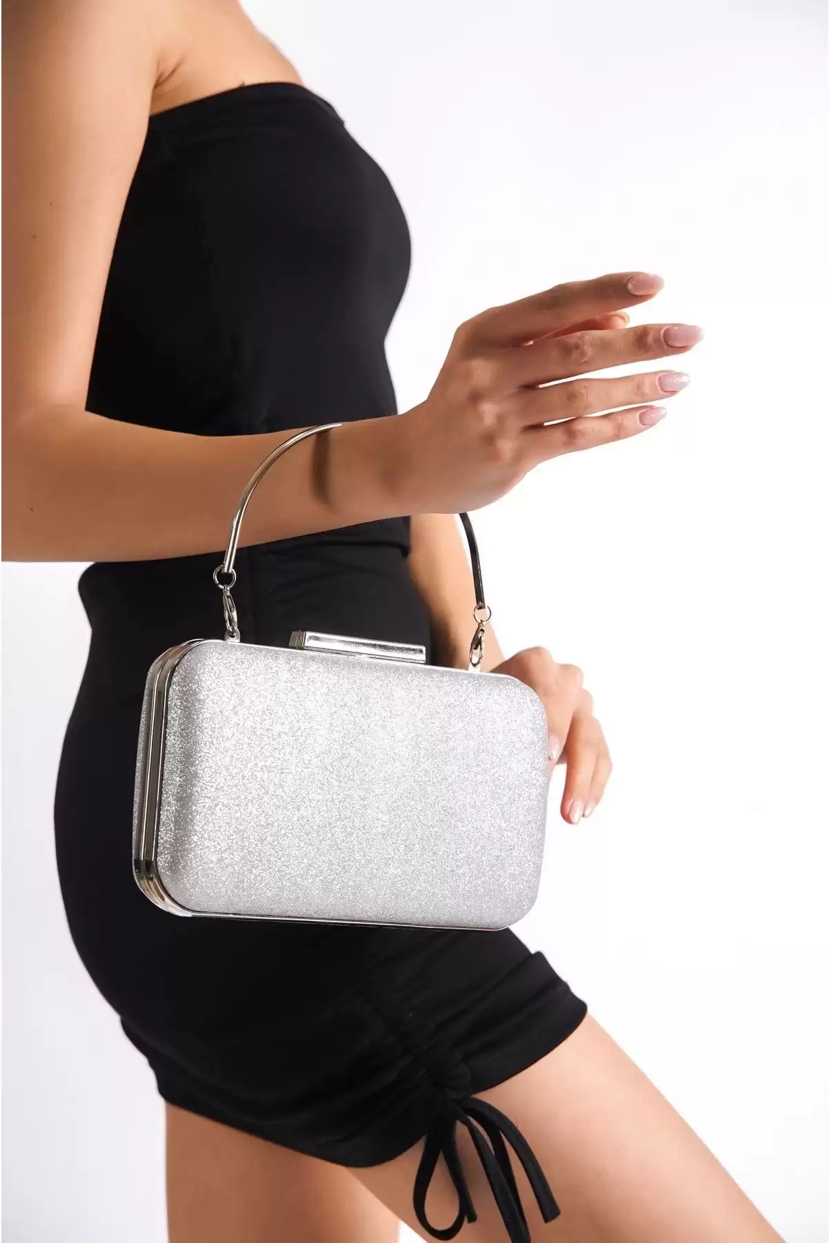 Silver Silveli Woman Silvery Evening Dress Bag