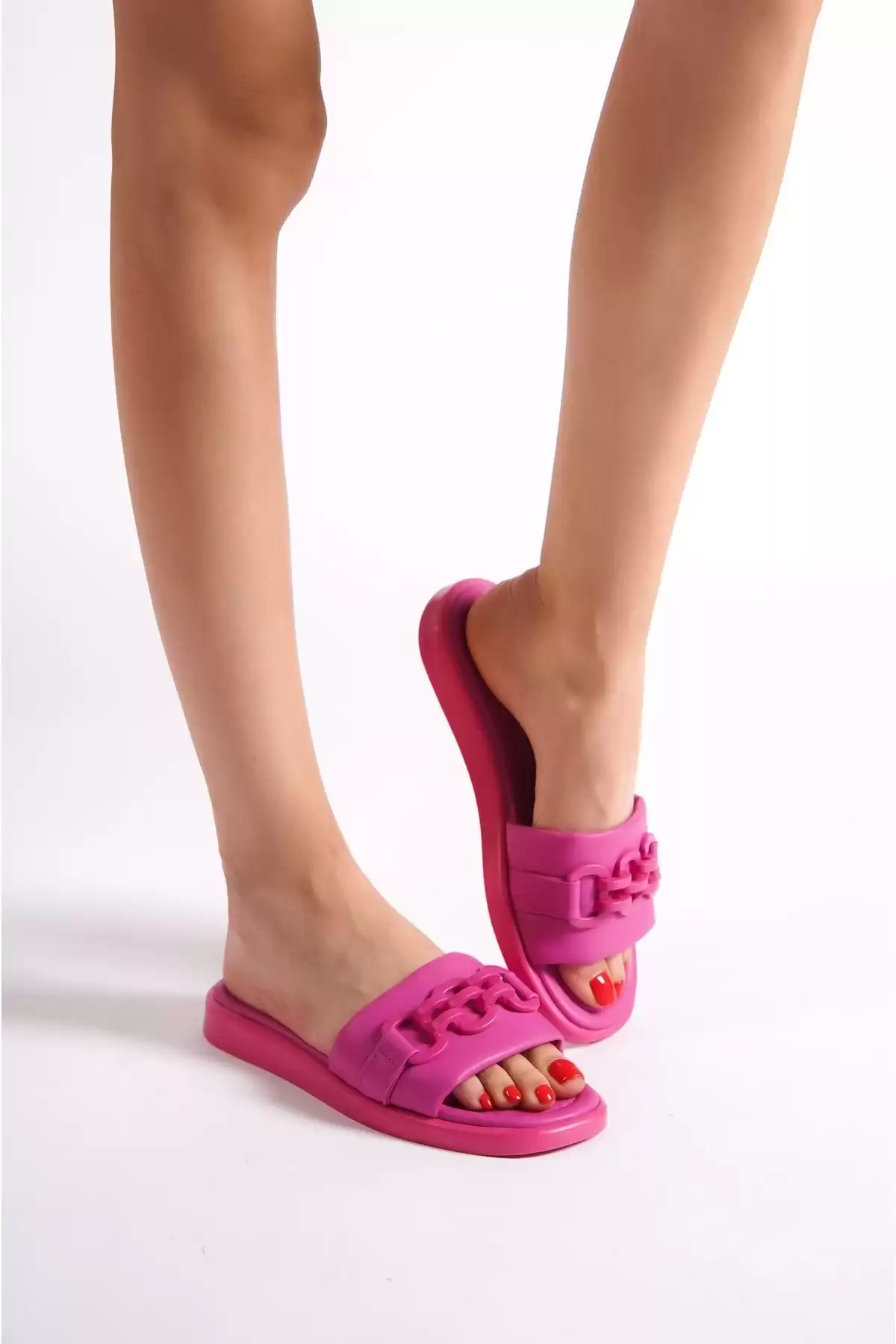 Fuchsia WomenS Chain Sliple Slipper