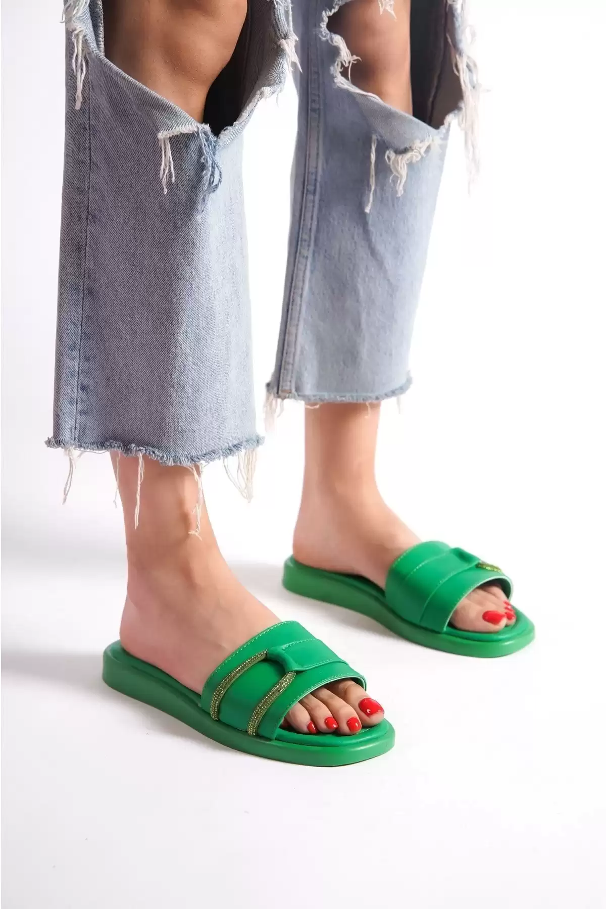 Green Woman Stone Slippers