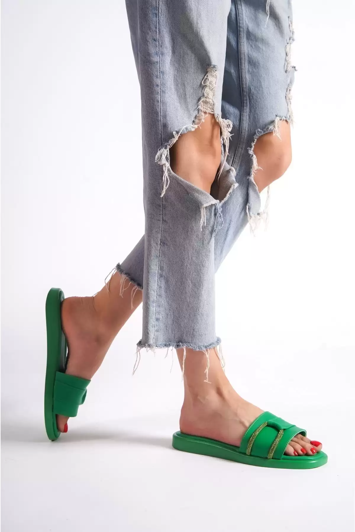 Green Woman Stone Slippers