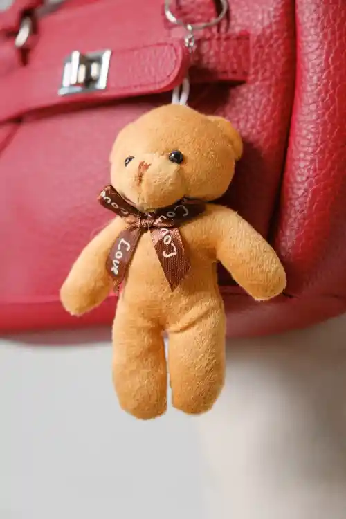 Kırmızı Kadın Ayıcıklı Şık Baget El Ve Omuz Çantası