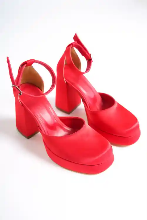 Red Satın WomenS Prevıous Playıng Platform Heep Shoes