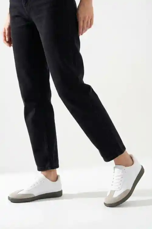 Beyaz-Beyaz Kadın Çizgisiz Sneaker
