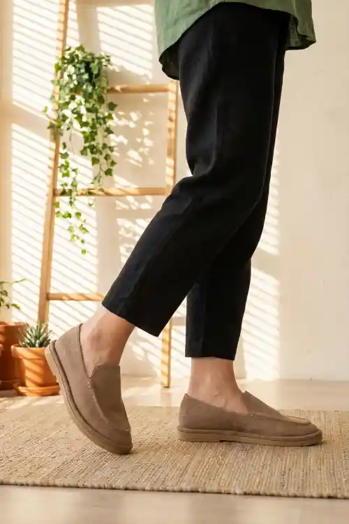 Ten Süet Kadın Loafer Ayakkabı