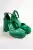 Green Satın WomenS Prevıous Closed Platform Heep Shoes