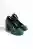 Green Crocodile Patterned Womens Platform Heels