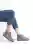 Gray Suede Woman Zipper Short Straight Bot