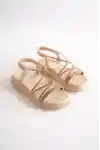 Ten Kadın Çapraz Taşlı  Sandalet