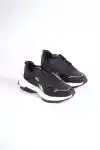 Siyah-Platin Kadın Şeritli Sneaker
