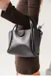 Siyah Kadın Cilt El ve Omuz Çantası