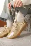 Altın Kadın Renk Bloklu Sneaker Ayakkabı