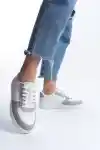 Beyaz-Gri Kadın Sneaker