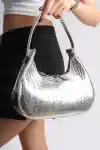 Gümüş Kroko Kadın Cherry Bag Omuz Çantası