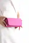 Fuchsia Satin Women Clutch Bag
