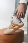 Turuncu-Yeşil Kadın Renk Bloklu Sneaker Ayakkabı