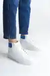 Beyaz-Mavi Kadın Kısa Bot