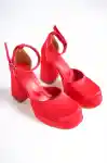 Red Satın WomenS Prevıous Playıng Platform Heep Shoes