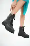 Siyah Cilt Kadın Kısa  Bot