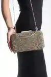 Altın Kadın Taşlı Abiye Çanta
